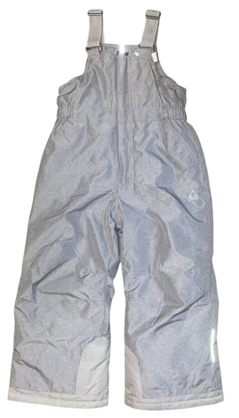 GERRY kids PERFORMANCE UNISEX SNOW BIB PANTS ADJUSTABLE SUSPENDERS GRAY Sz 5